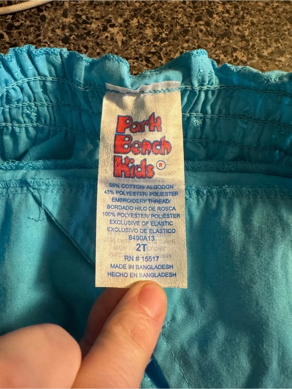 VTG Park Bench Kids Blue Halter Top and Navy Knit Shorts Sz 2T